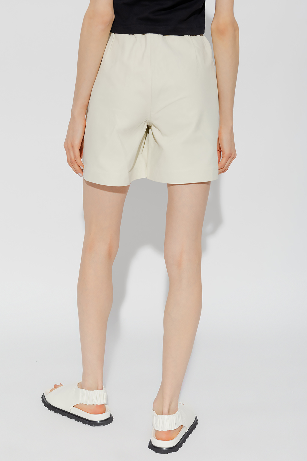 Cream Lava leather shorts HERSKIND Vitkac Germany